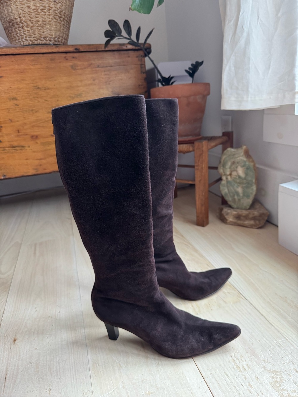 Manolo Blahnik Brown Suede Heeled Boots